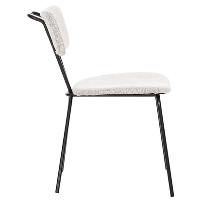 Dining Chair Dory Hm9855.03 Metal Frame In Black-fabric In Light Grey 48,5x61x76hcm.