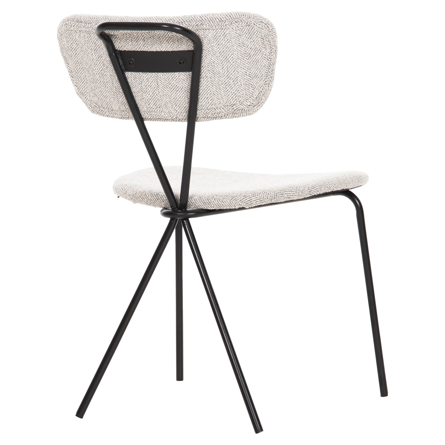 Dining Chair Dory Hm9855.03 Metal Frame In Black-fabric In Light Grey 48,5x61x76hcm.