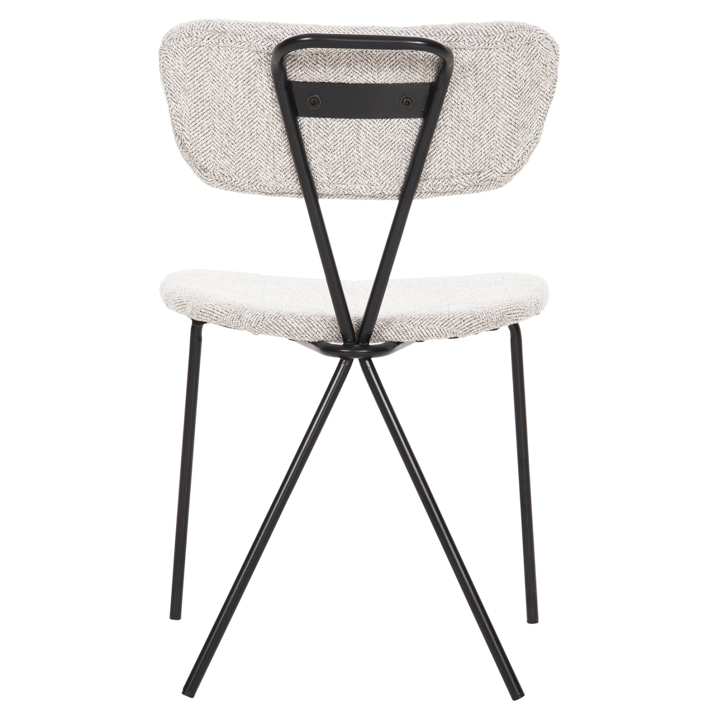 Dining Chair Dory Hm9855.03 Metal Frame In Black-fabric In Light Grey 48,5x61x76hcm.
