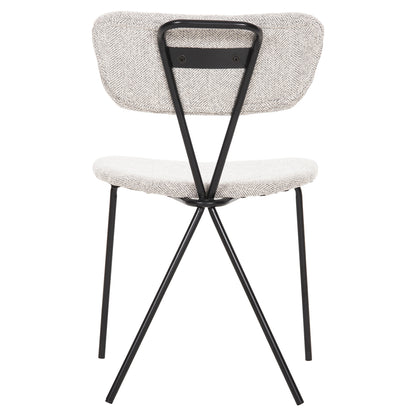 Dining Chair Dory Hm9855.03 Metal Frame In Black-fabric In Light Grey 48,5x61x76hcm.