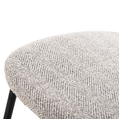 Dining Chair Dory Hm9855.03 Metal Frame In Black-fabric In Light Grey 48,5x61x76hcm.