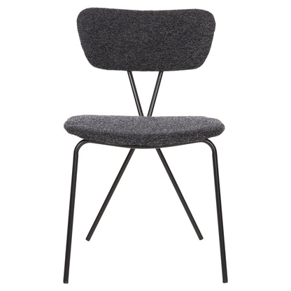 Dining Chair Dory Hm9855.04 Metal Frame In Black-fabric In Dark Grey 48,5x61x76hcm.