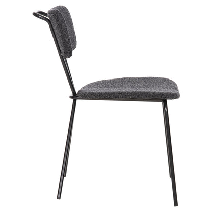 Dining Chair Dory Hm9855.04 Metal Frame In Black-fabric In Dark Grey 48,5x61x76hcm.