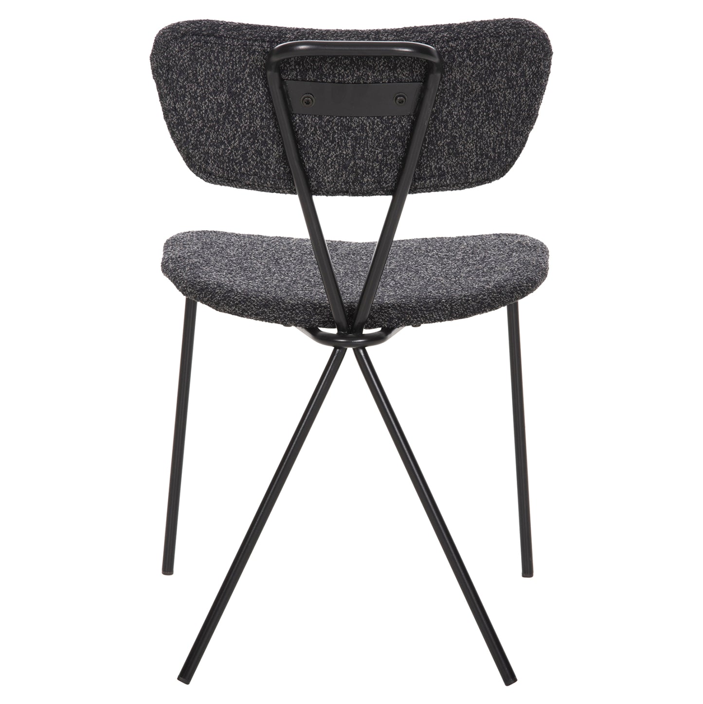Dining Chair Dory Hm9855.04 Metal Frame In Black-fabric In Dark Grey 48,5x61x76hcm.