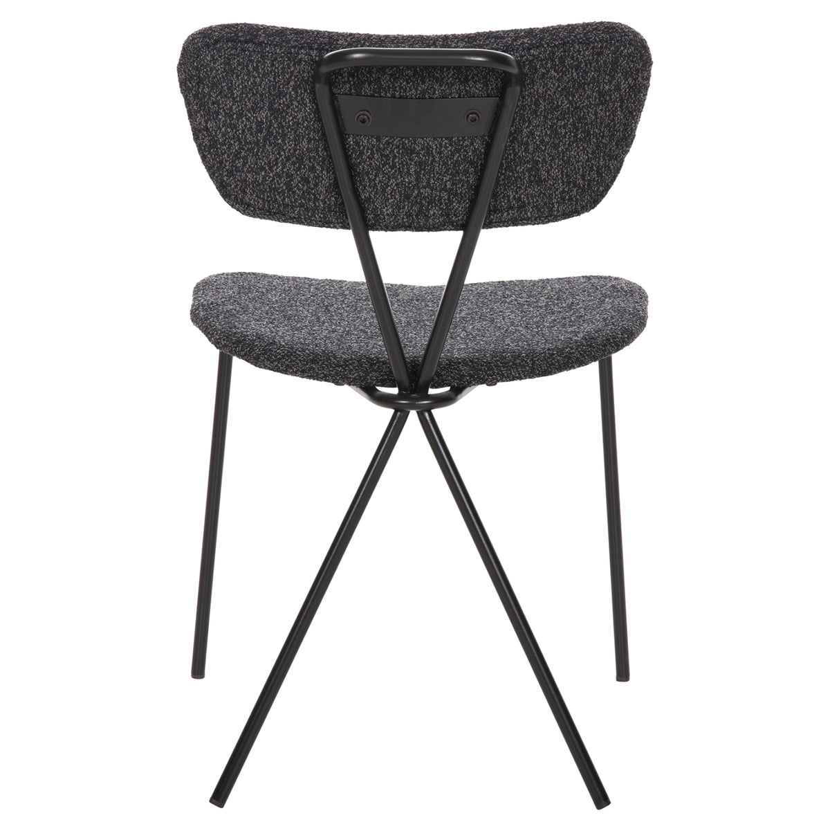 Dining Chair Dory Hm9855.04 Metal Frame In Black-fabric In Dark Grey 48,5x61x76hcm.