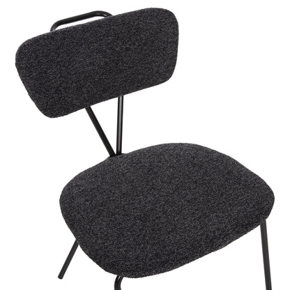 Dining Chair Dory Hm9855.04 Metal Frame In Black-fabric In Dark Grey 48,5x61x76hcm.