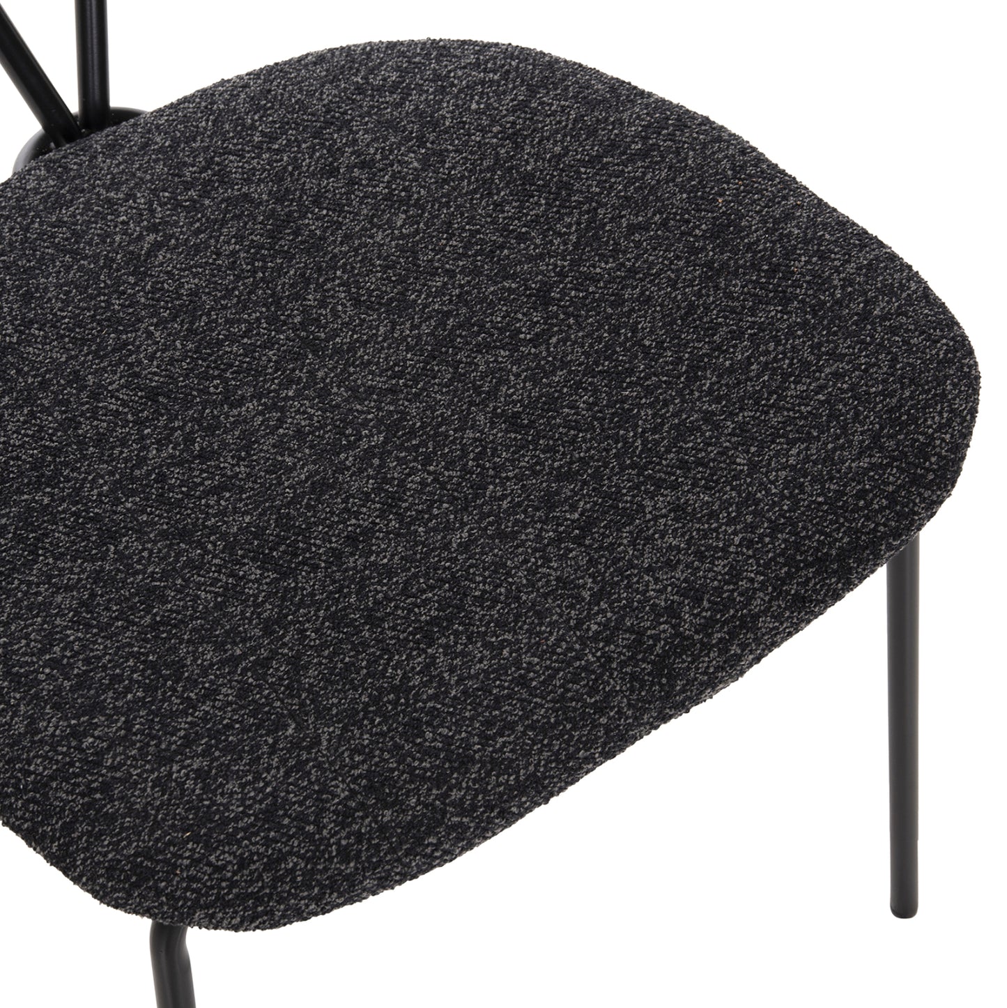 Dining Chair Dory Hm9855.04 Metal Frame In Black-fabric In Dark Grey 48,5x61x76hcm.