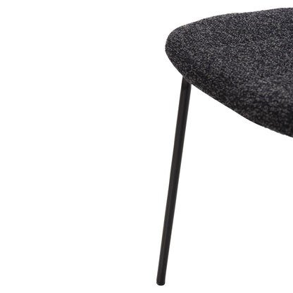 Dining Chair Dory Hm9855.04 Metal Frame In Black-fabric In Dark Grey 48,5x61x76hcm.