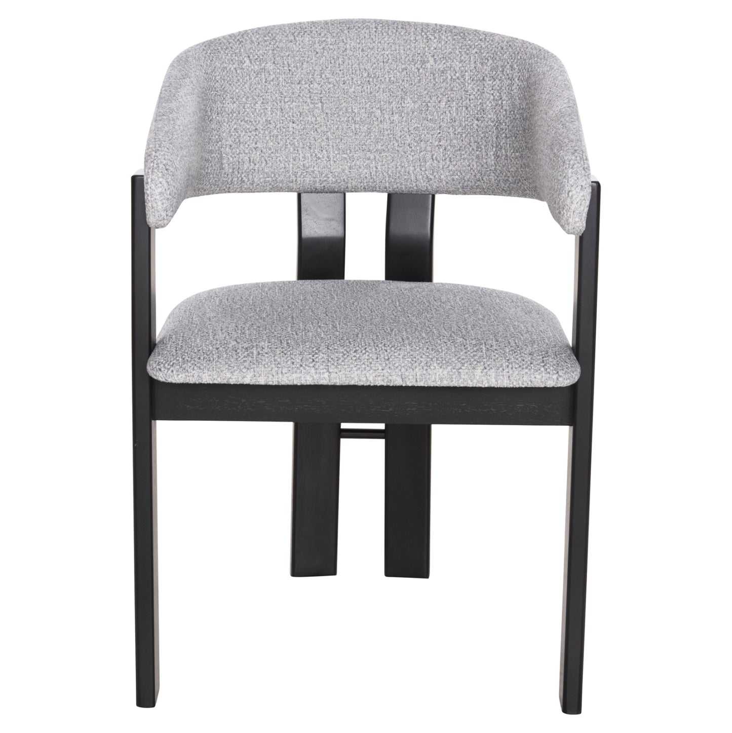 Dining Chair Zarra Hm9970.02 Rubberwood In Black-light Grey Fabric 55,5x59x81,5hcm.