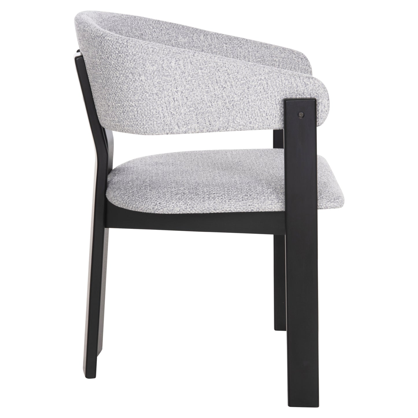 Dining Chair Zarra Hm9970.02 Rubberwood In Black-light Grey Fabric 55,5x59x81,5hcm.