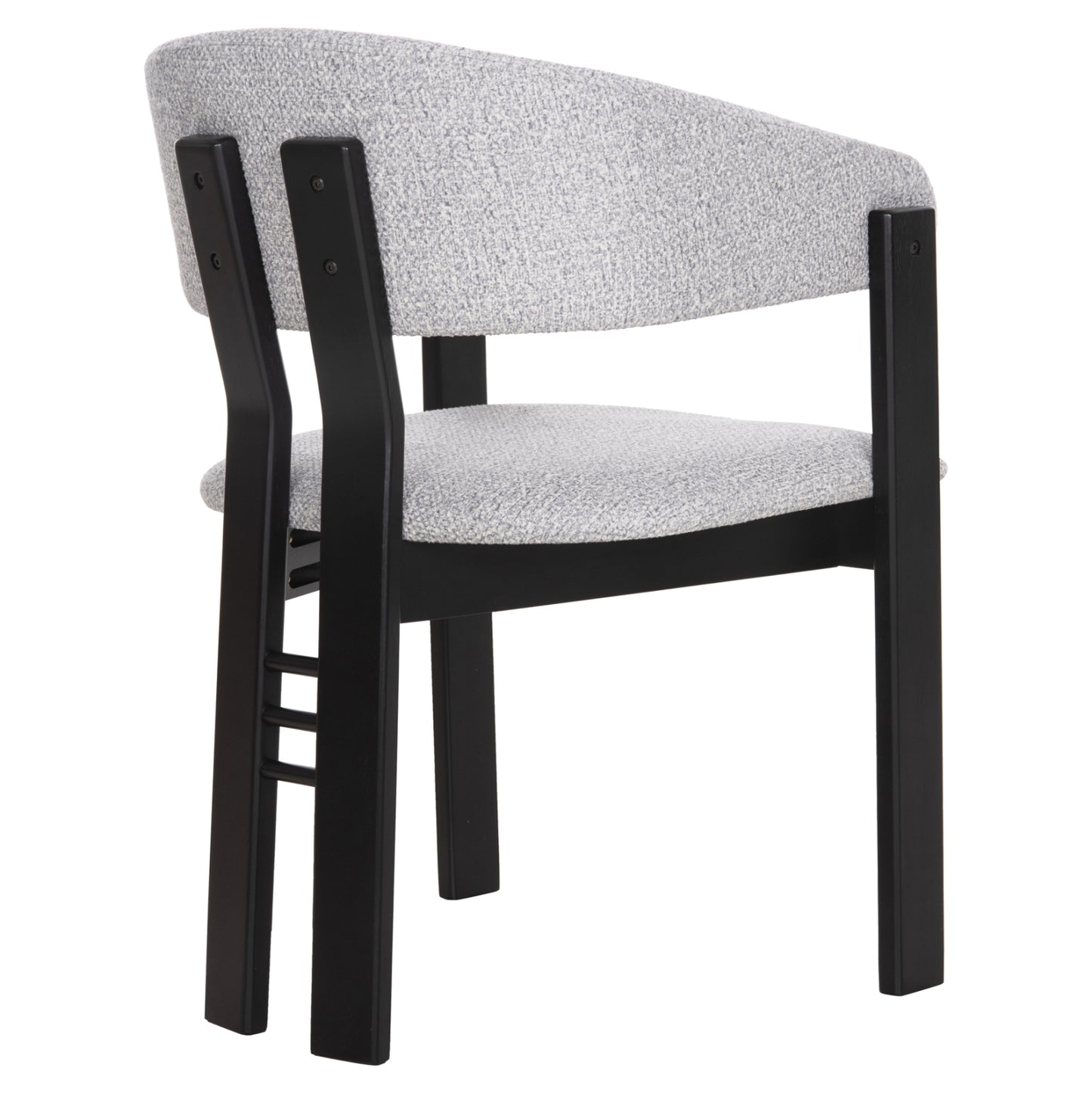 Dining Chair Zarra Hm9970.02 Rubberwood In Black-light Grey Fabric 55,5x59x81,5hcm.