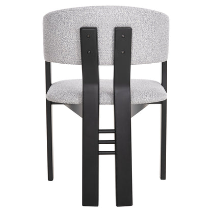 Dining Chair Zarra Hm9970.02 Rubberwood In Black-light Grey Fabric 55,5x59x81,5hcm.