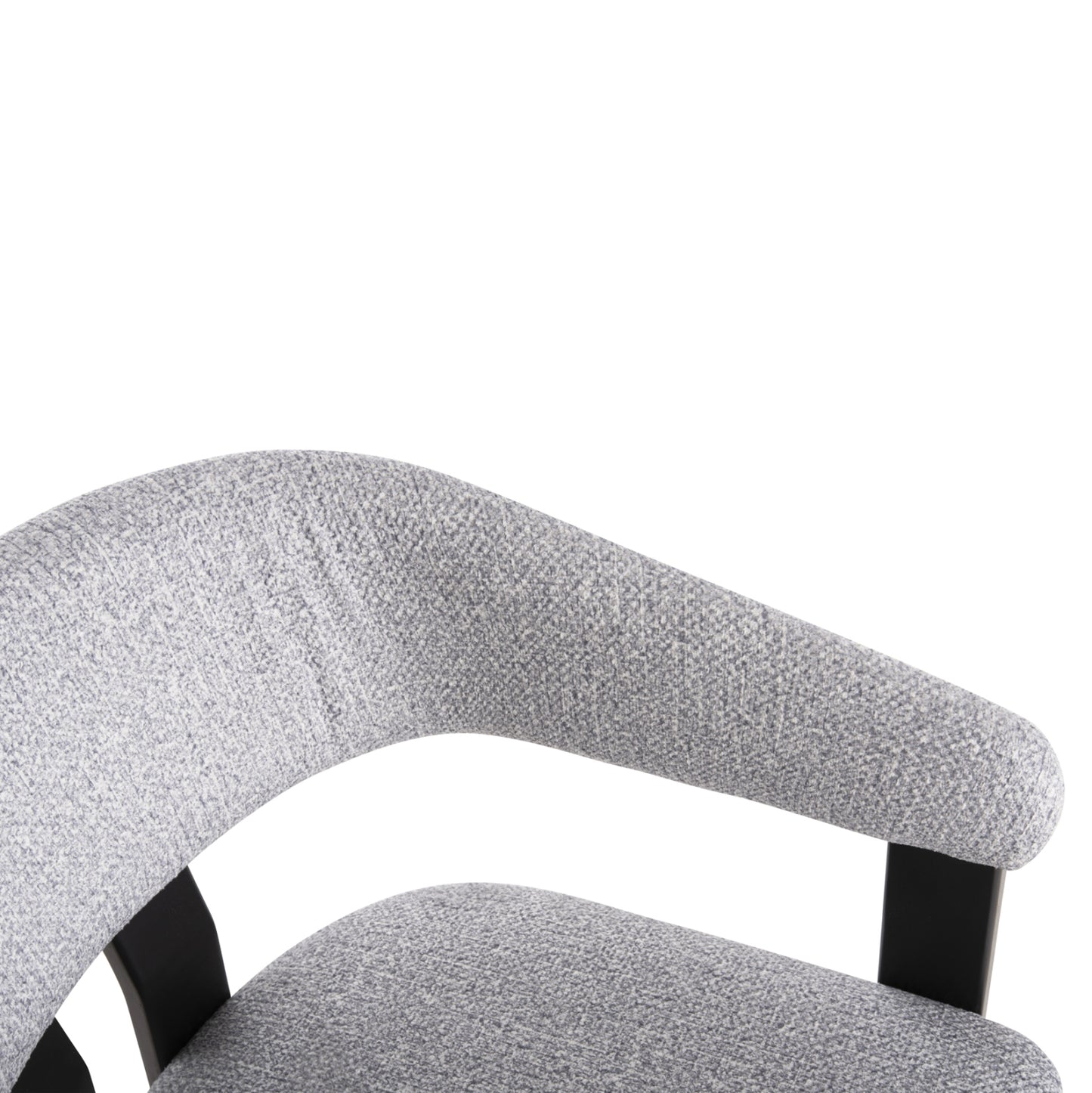 Dining Chair Zarra Hm9970.02 Rubberwood In Black-light Grey Fabric 55,5x59x81,5hcm.