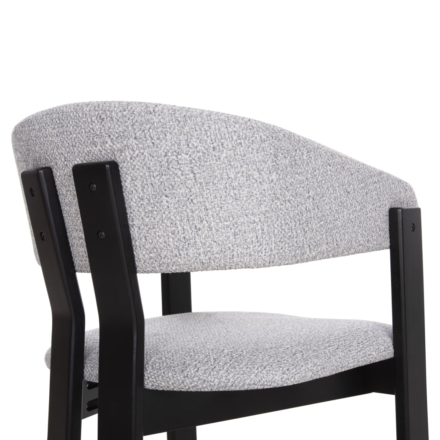 Dining Chair Zarra Hm9970.02 Rubberwood In Black-light Grey Fabric 55,5x59x81,5hcm.