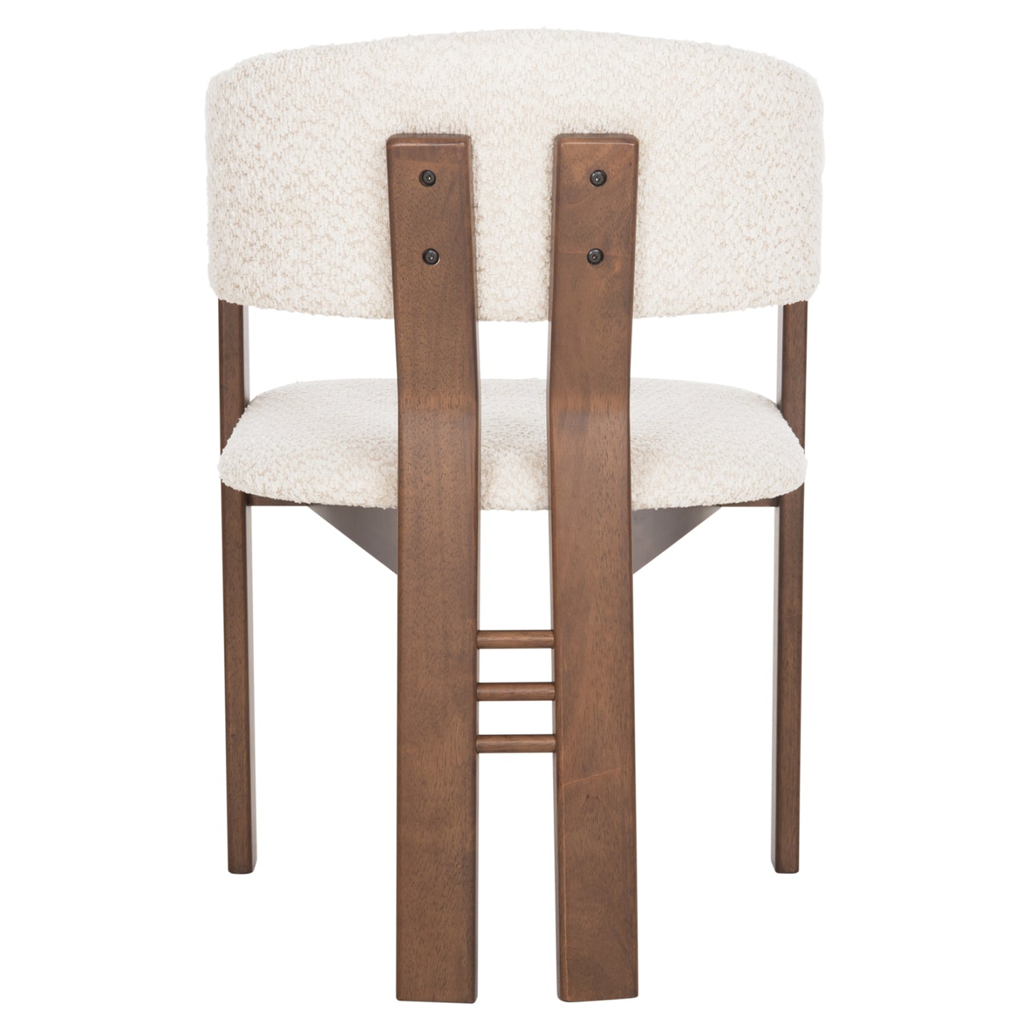 Dining Chair Zarra Hm9970.03 Rubberwood In Walnut-ecru Boucle Fabric 55,5x59x81,5hcm.