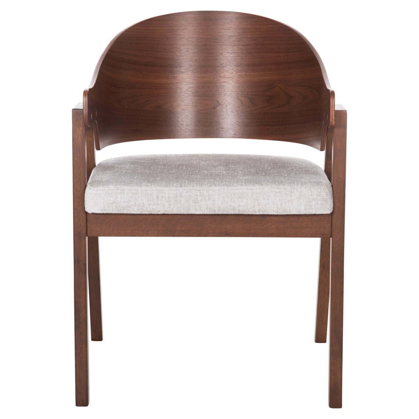 Dining Chair Nero Hm9972 Rubberwood In Walnut Color-grey Fabric Seat 56x56x78hcm.