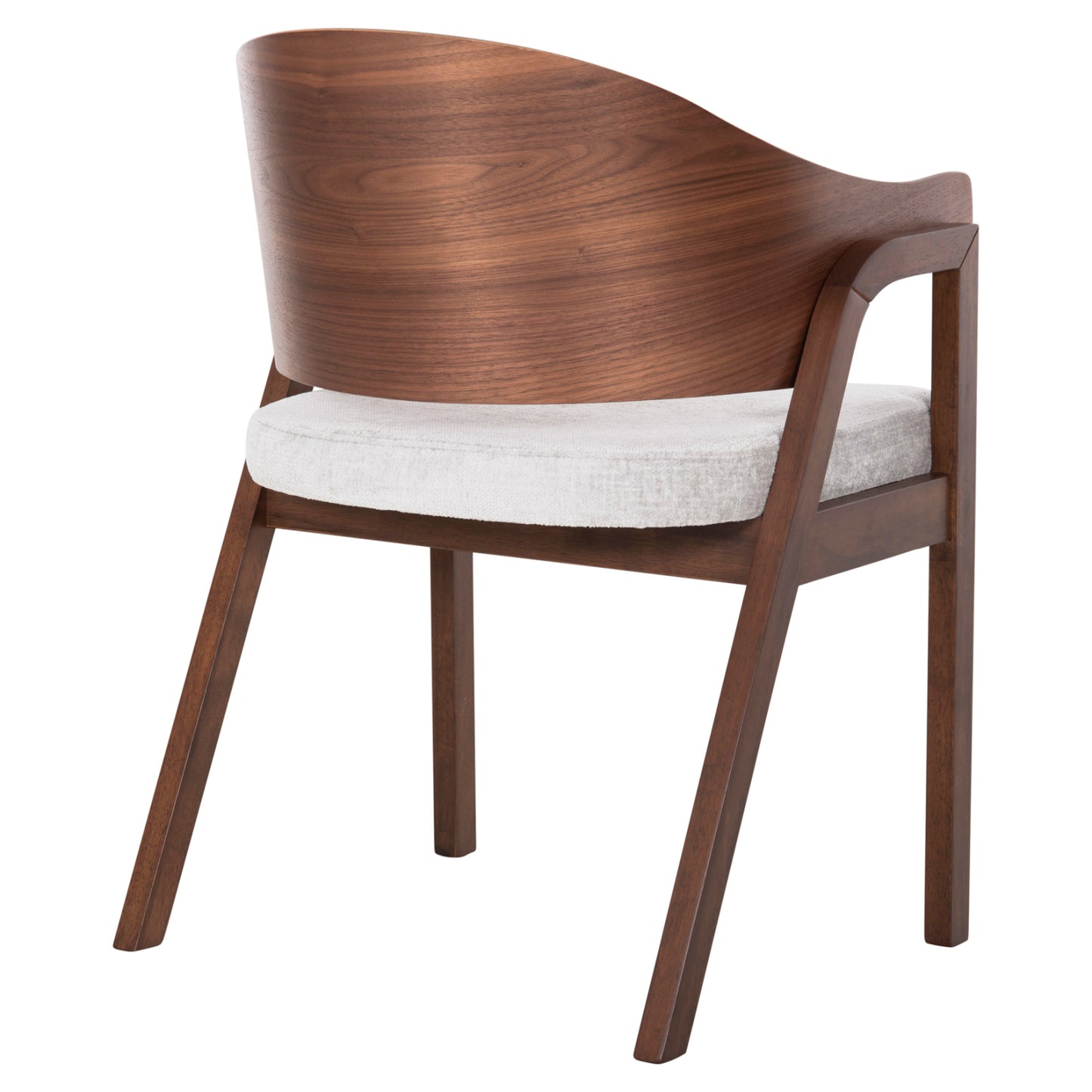 Dining Chair Nero Hm9972 Rubberwood In Walnut Color-grey Fabric Seat 56x56x78hcm.