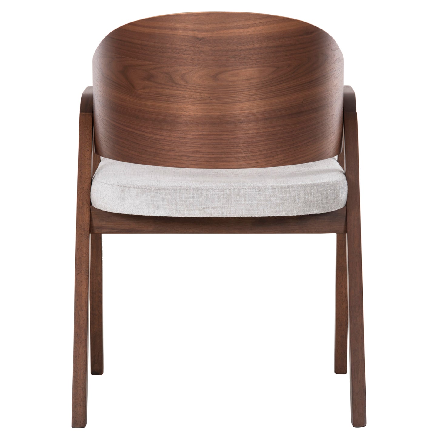Dining Chair Nero Hm9972 Rubberwood In Walnut Color-grey Fabric Seat 56x56x78hcm.