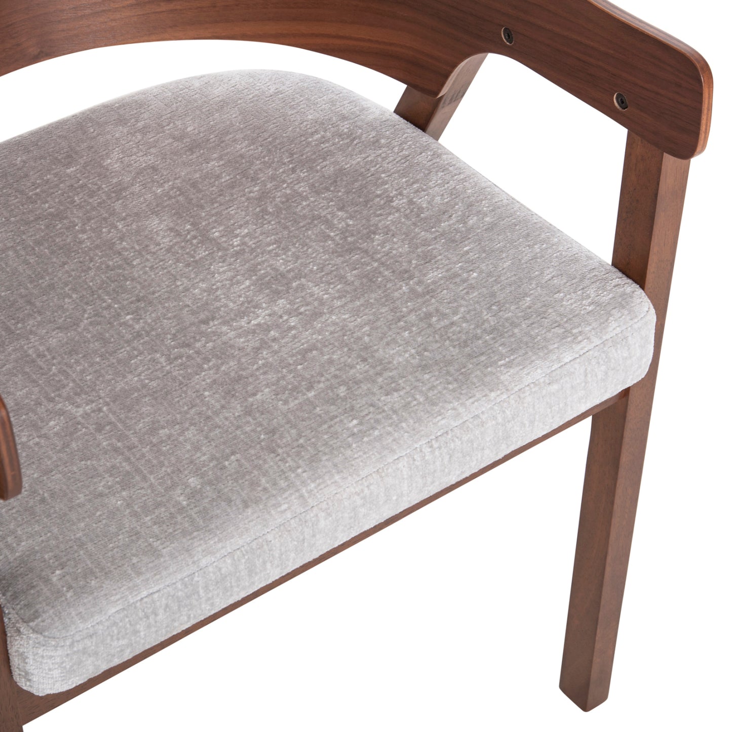 Dining Chair Nero Hm9972 Rubberwood In Walnut Color-grey Fabric Seat 56x56x78hcm.