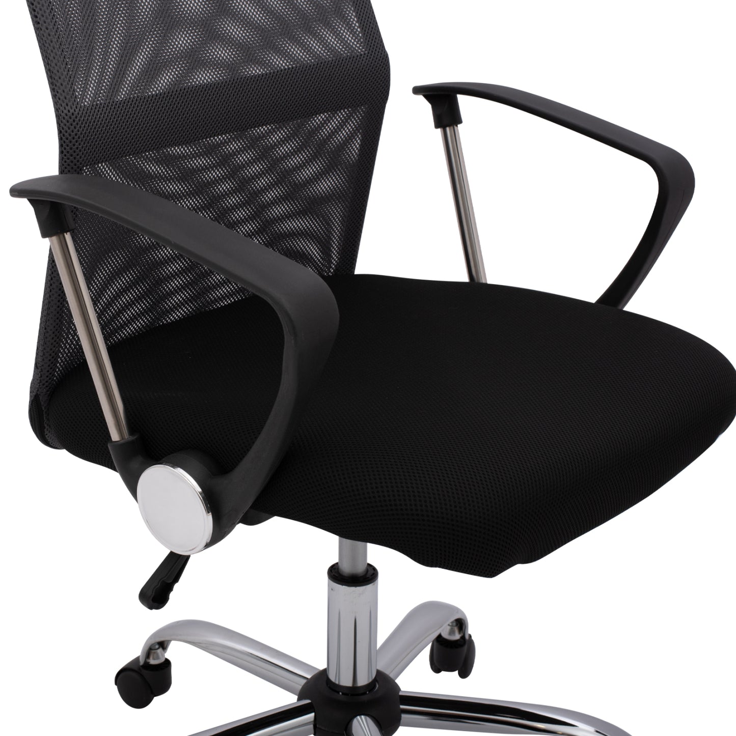 Office Chair Cable Hm1000.10 Black Grey Mesh Chromed Leg 61x58x118