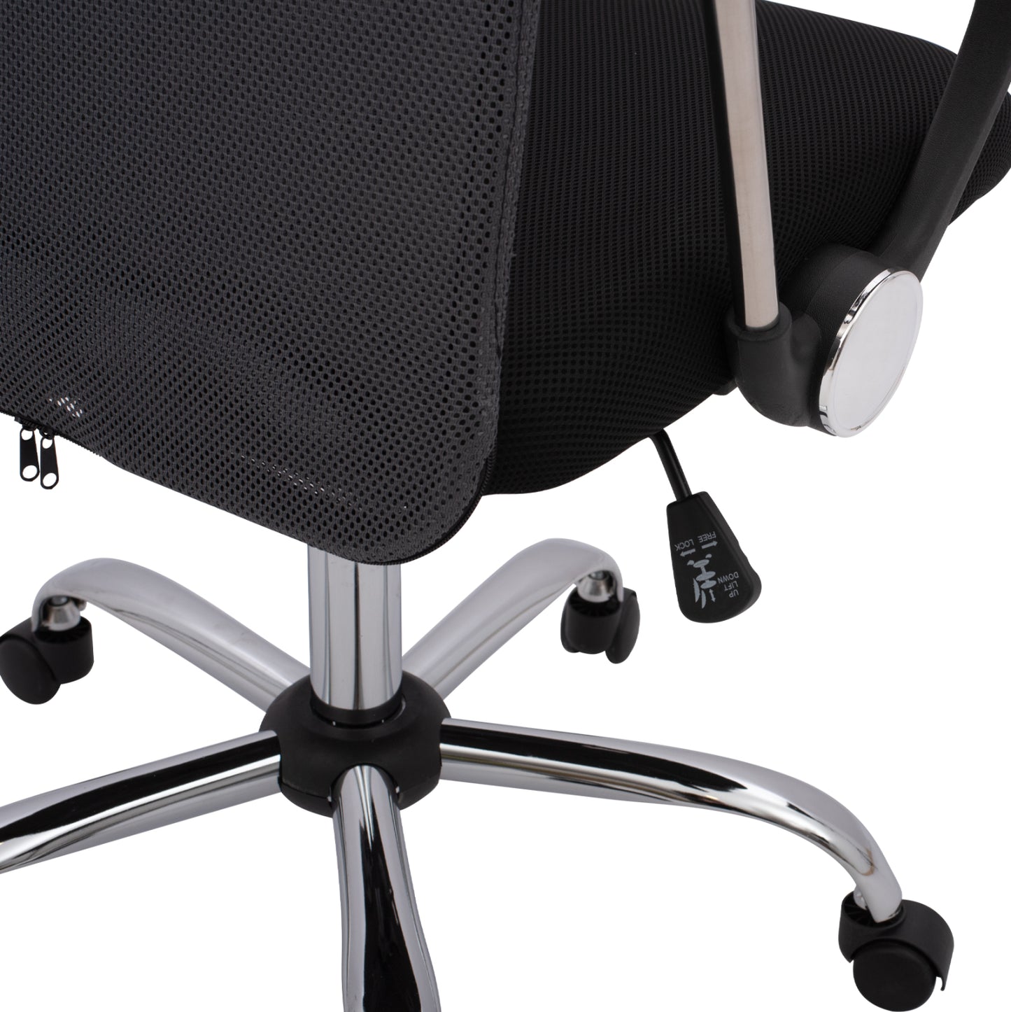 Office Chair Cable Hm1000.10 Black Grey Mesh Chromed Leg 61x58x118