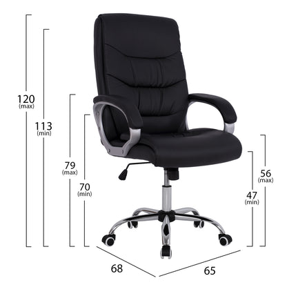 Manager's Office Chair Hm1087.01 In Black Color 65x68x120 Cm