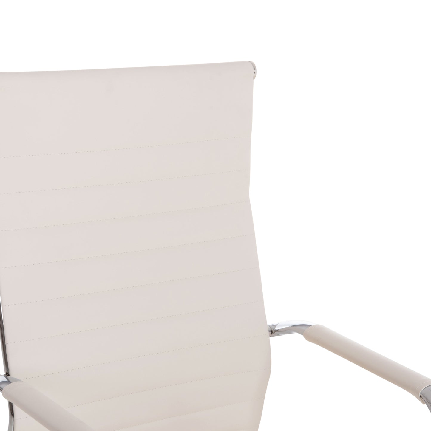 Manager's Office Chair Boss Hm1059.32 White Pu-chromed Metal Frame And Base 53x57x109hcm.