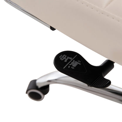 Manager's Office Chair Boss Hm1059.32 White Pu-chromed Metal Frame And Base 53x57x109hcm.