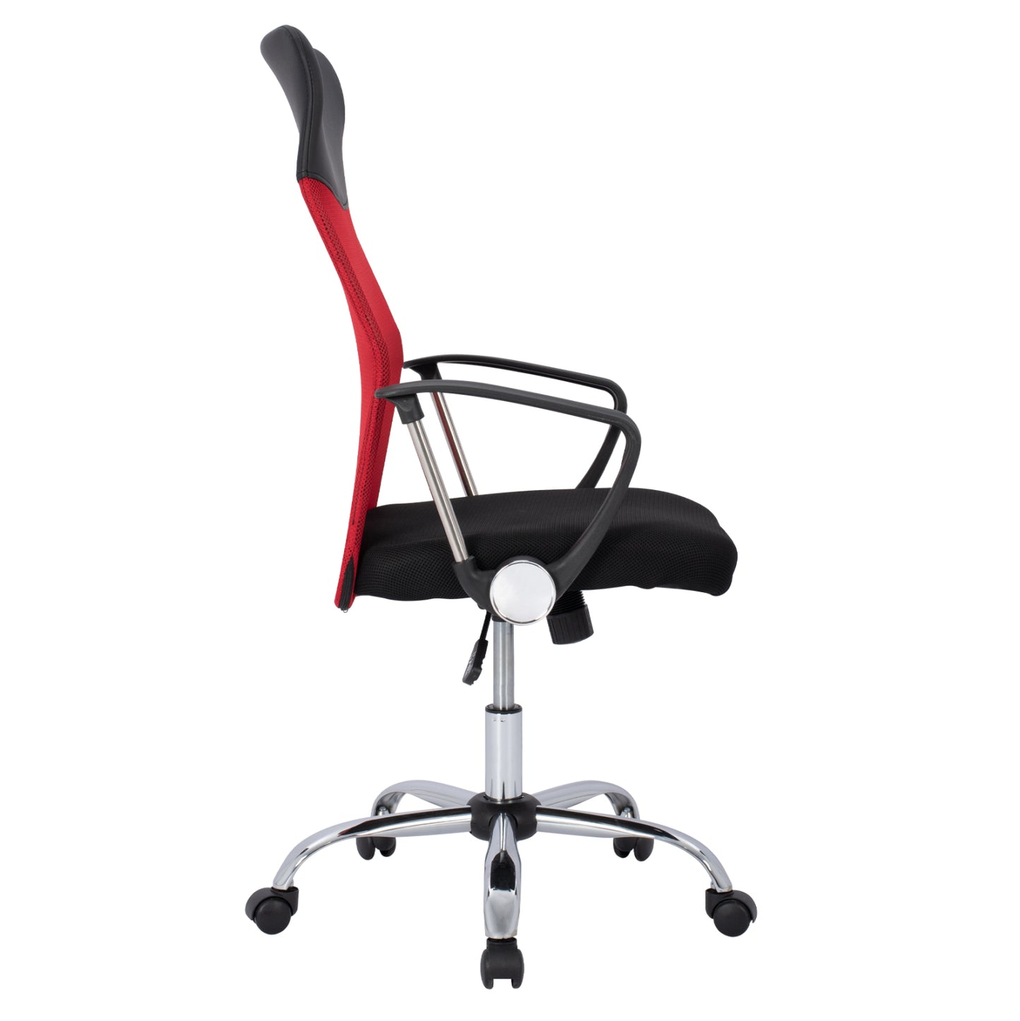 Office Chair Hm1000.07 Black Red Mesh Chromed Leg 61x58x118