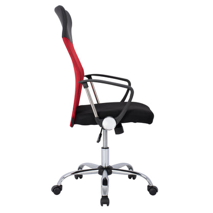 Office Chair Hm1000.07 Black Red Mesh Chromed Leg 61x58x118