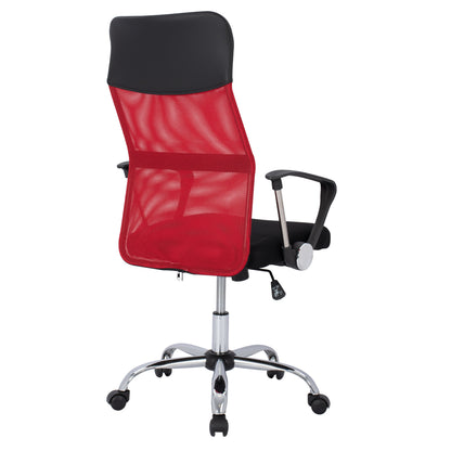 Office Chair Hm1000.07 Black Red Mesh Chromed Leg 61x58x118