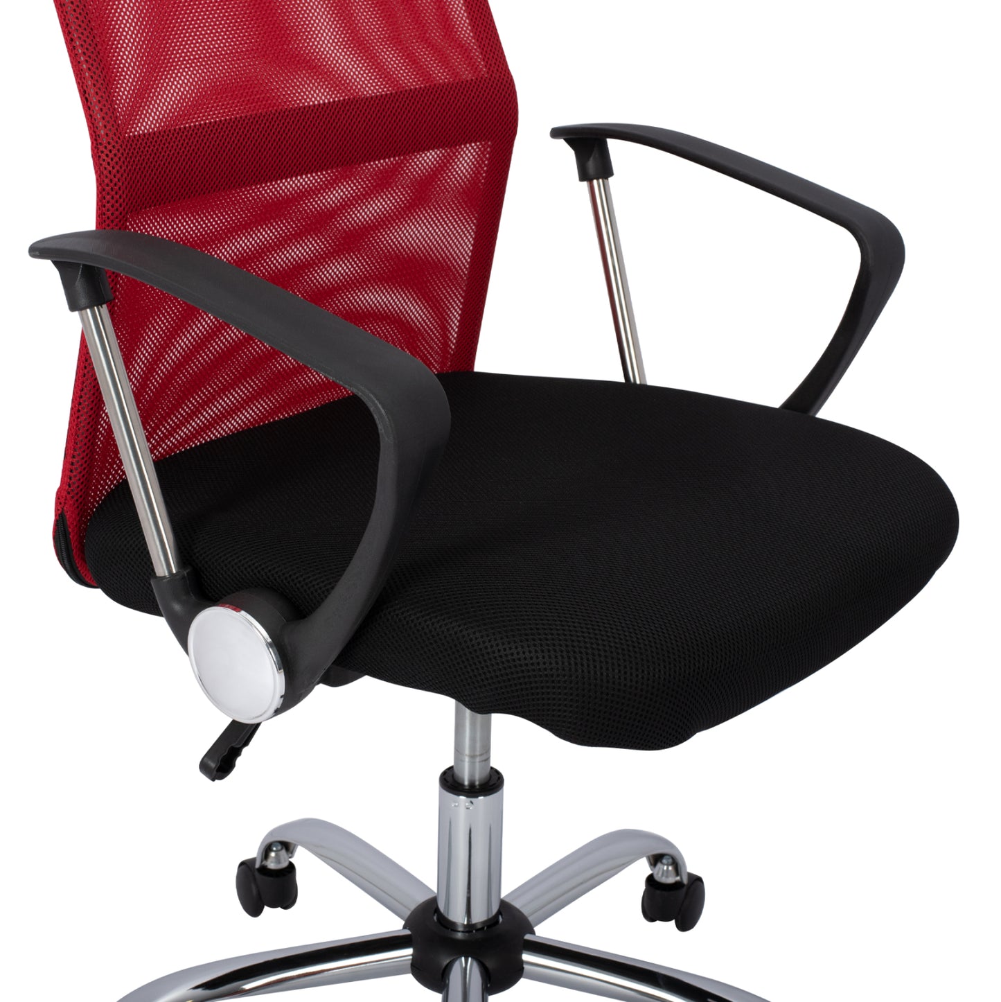 Office Chair Hm1000.07 Black Red Mesh Chromed Leg 61x58x118