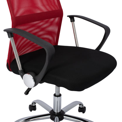 Office Chair Hm1000.07 Black Red Mesh Chromed Leg 61x58x118