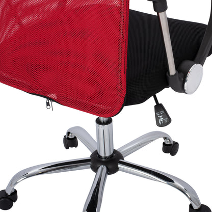 Office Chair Hm1000.07 Black Red Mesh Chromed Leg 61x58x118