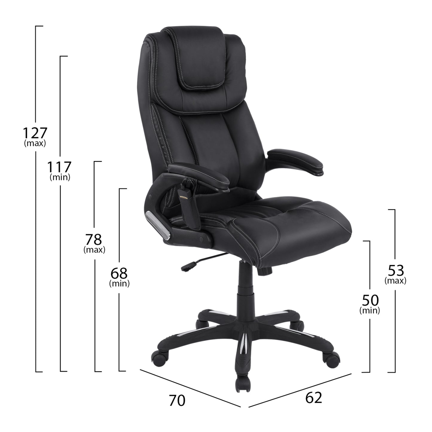 Massage Office Chair Hm1050.01 Black Color