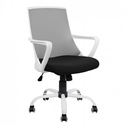 Office Chair Hm1053.21 Grey With Mesh And Metal Base 58x59x103 Cm