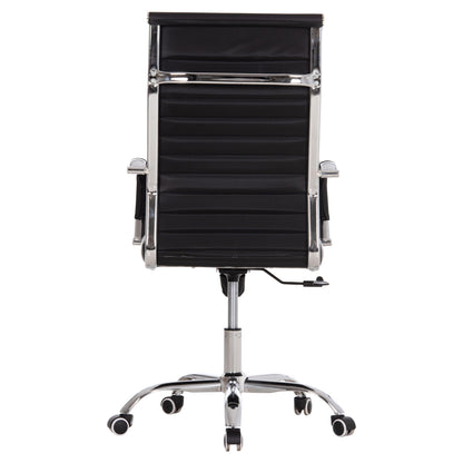 Manager's Office Chair Boss Hm1059.31 Black Pu-chromed Metal Frame And Base 53x57x109hcm.