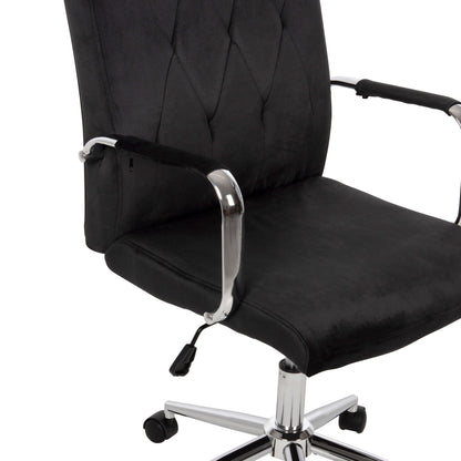 Office Chair Josef Hm1181.04 Black Velvet-inox Base 58x61x105-113hcm.