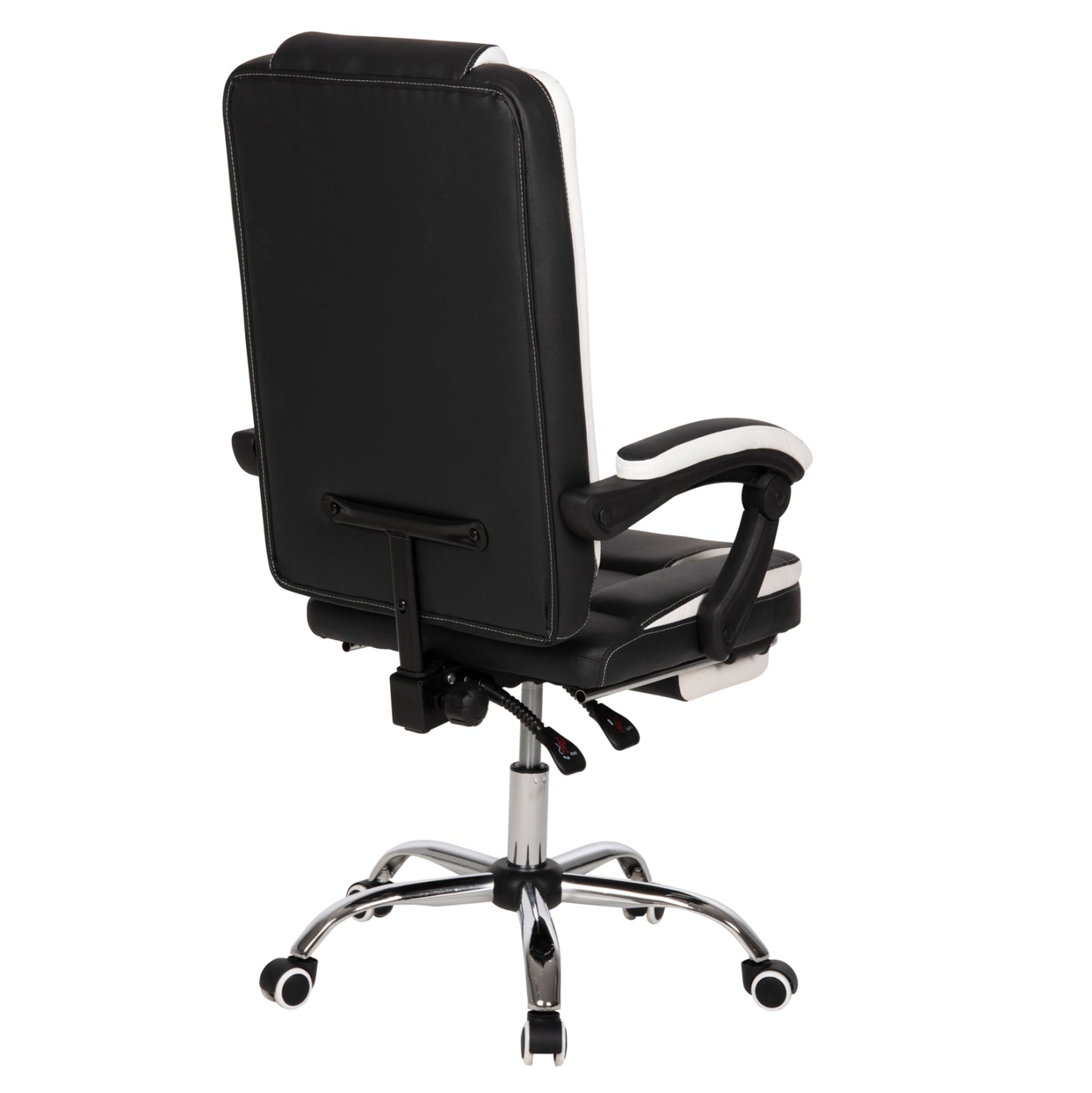 Office Chair Seena Hm1190.02 Black-white Pu-folding Footrest 62x65x115hcm.