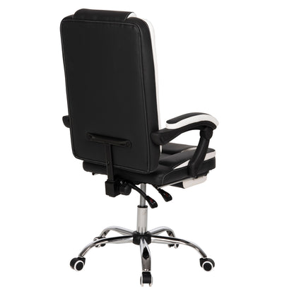 Office Chair Seena Hm1190.02 Black-white Pu-folding Footrest 62x65x115hcm.