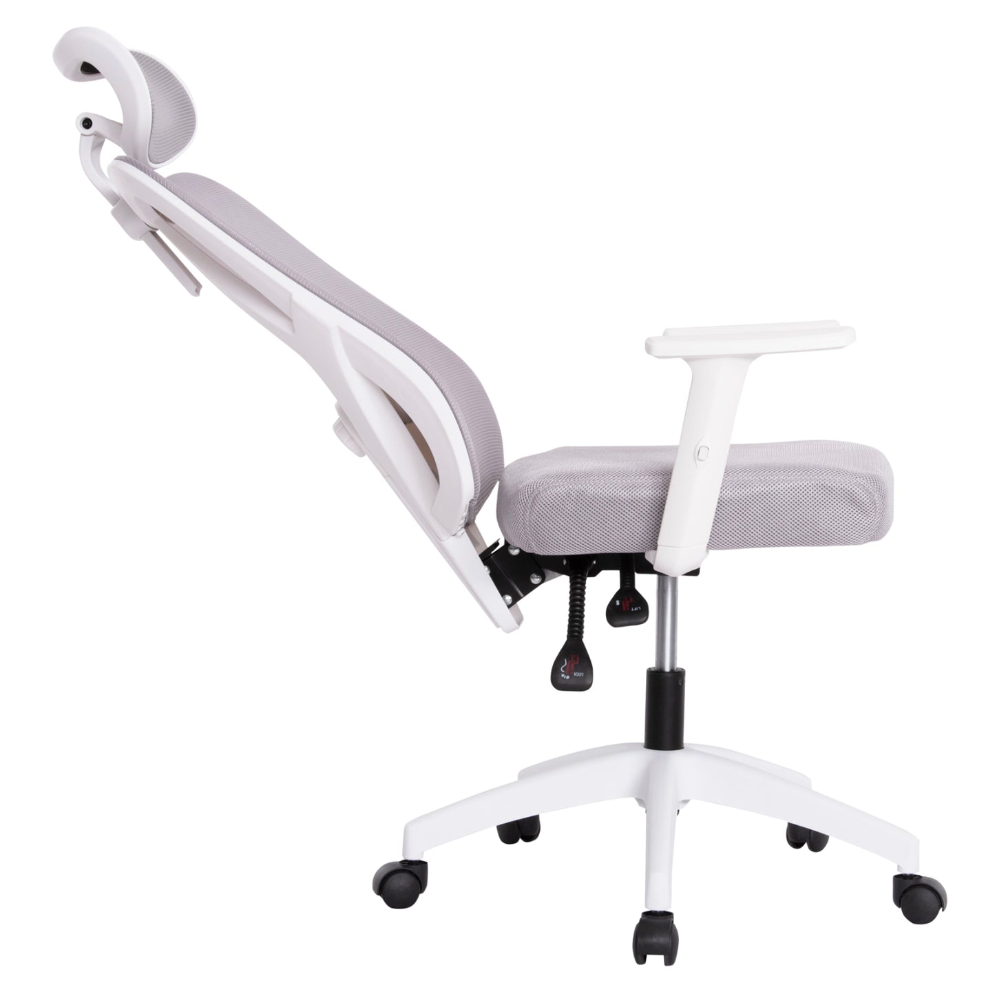 Office Chair Mexer Hm1195.02 Grey Mesh-white Pp Base 68x70x136hcm.