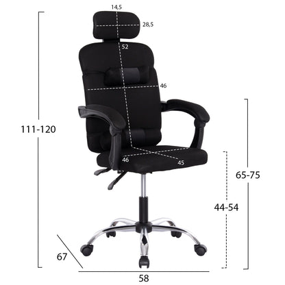 Office Chair Croner Hm1196.01 Black Mesh-black Metal Base 58x99x120hcm.