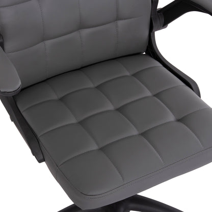 Office Chair Portima Hm1197.03 Grey Pvc-black Frame & Base 66.5x60x97hcm.