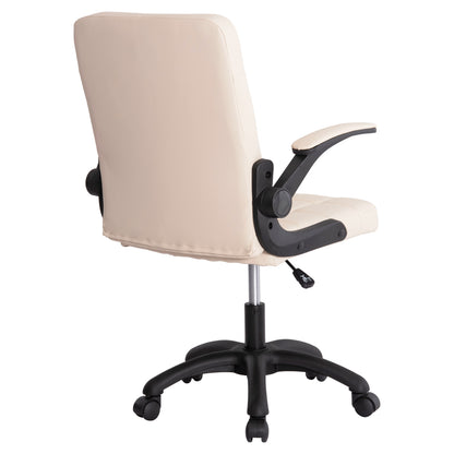 Office Chair Portima Hm1197.04 Beige Pvc-black Frame & Base 66.5x57x97hcm.
