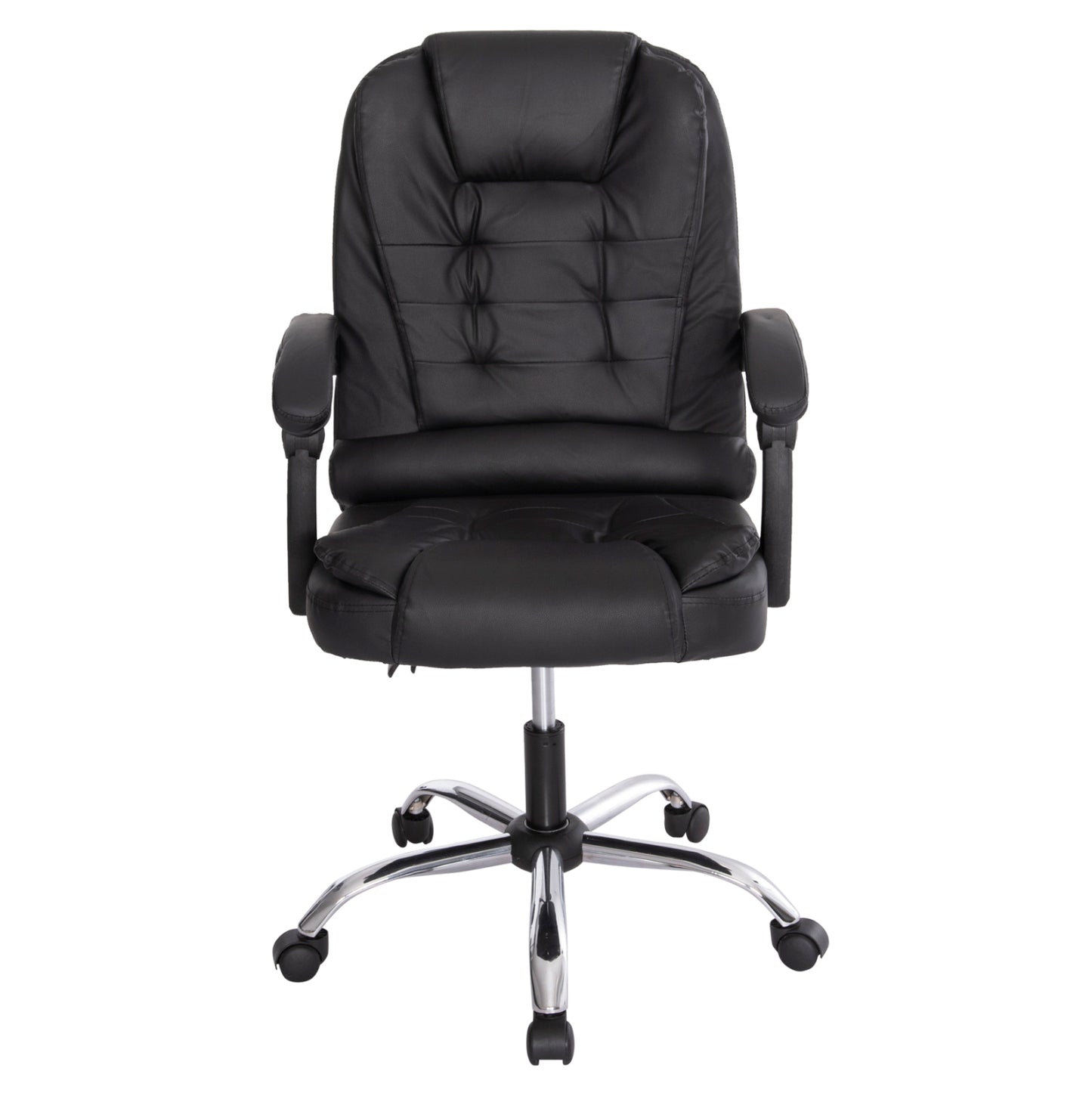 Office Chair Lagom Hm1198 Black Pvc-metal Chrome Base-black Frame 60x70x104hcm.