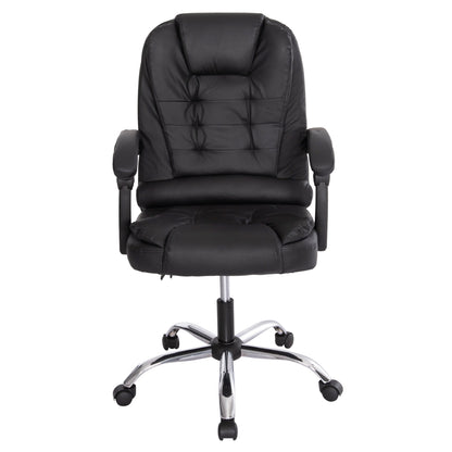 Office Chair Lagom Hm1198 Black Pvc-metal Chrome Base-black Frame 60x70x104hcm.