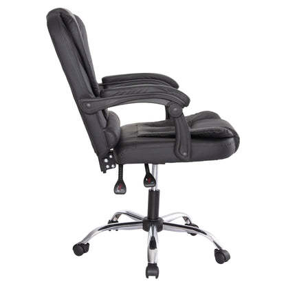 Office Chair Lagom Hm1198 Black Pvc-metal Chrome Base-black Frame 60x70x104hcm.