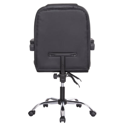 Office Chair Lagom Hm1198 Black Pvc-metal Chrome Base-black Frame 60x70x104hcm.