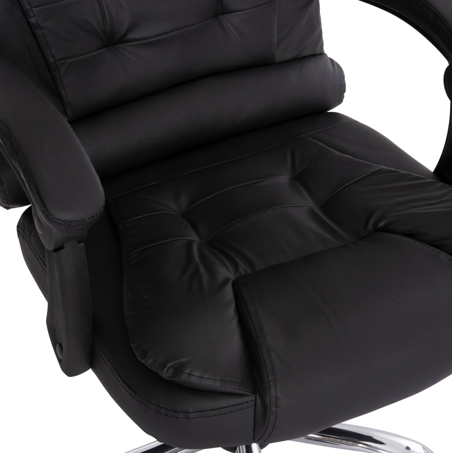 Office Chair Lagom Hm1198 Black Pvc-metal Chrome Base-black Frame 60x70x104hcm.
