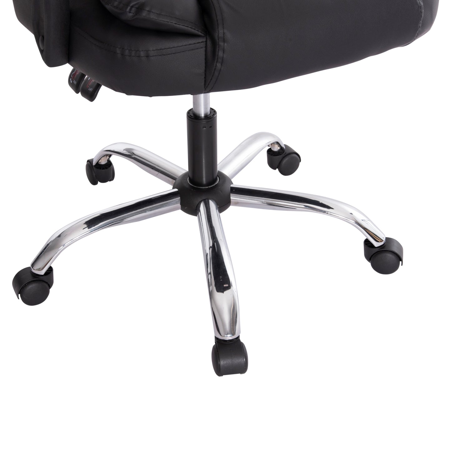 Office Chair Lagom Hm1198 Black Pvc-metal Chrome Base-black Frame 60x70x104hcm.